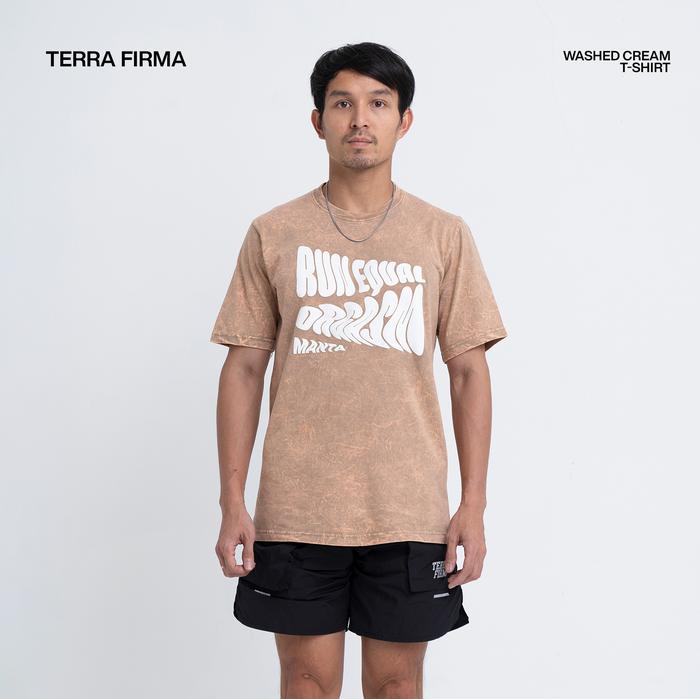 Tera Firma Washed Cream Tee Kaos Pria