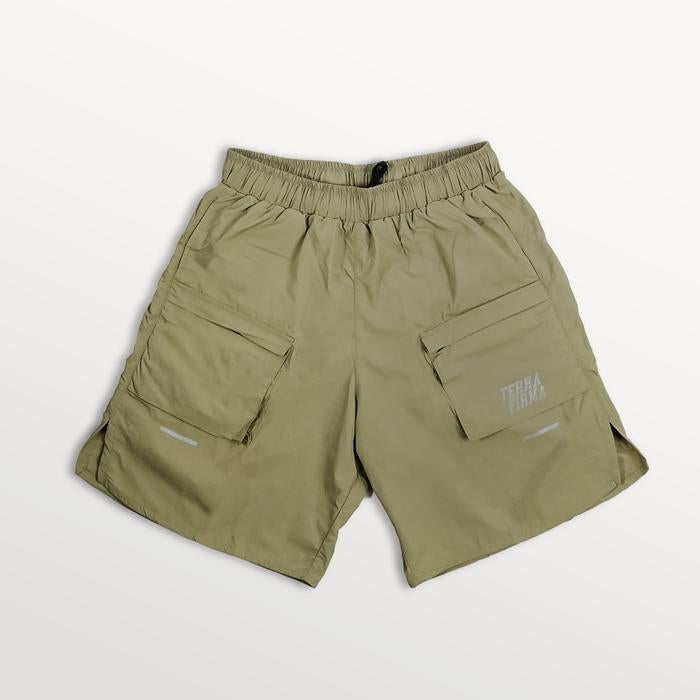 Terra Firma Running Short Cargo 7 inch Army Green