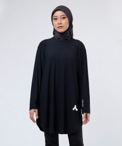 Manta Liberta Forma Libera Modest Baju Olahraga Wanita Syari Black Robe