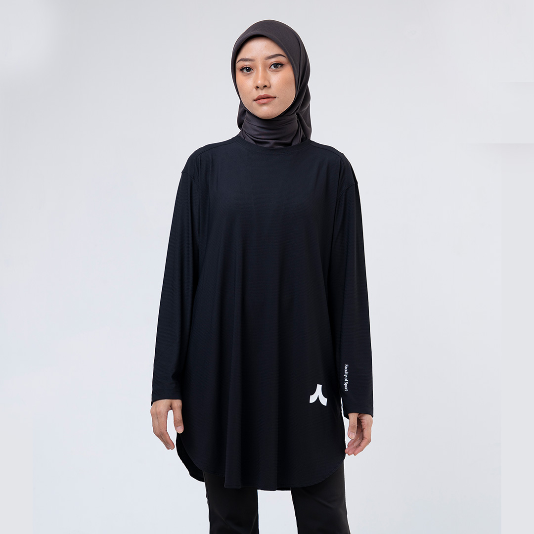 Manta Liberta Forma Libera Modest Baju Olahraga Wanita Syari Black Robe