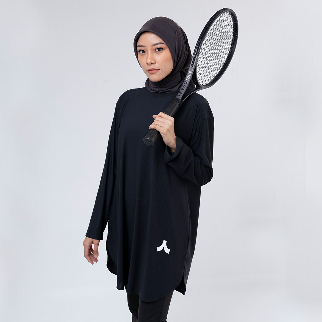 Manta Liberta Forma Libera Modest Baju Olahraga Wanita Syari Black Robe - Image 3